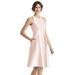 Alfred Sung High-Neck Satin Cocktail Dress With Pockets - D769 - Pink - 18W