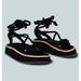 Rag & Co Kendall Strings Platform Leather Sandal in Black - Black - US 7