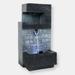 Sunnydaze Decor Modern Tiered Brick Wall Tabletop Water Fountain Feature w/ LED - Grey