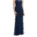 Dessy Collection One-Shoulder Fit And Flare 3D Floral Embroidered Dress - 3133 - Blue