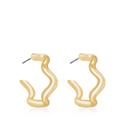 Ettika Only An Illusion Wavy 18k Gold Plated Hoop Earrings - Gold - ONE SIZE