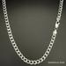 Donatello Gian Sterling Silver 925 Curb Chain 5MM, 16"-24", Curb Link Chain Necklace, Italian Made Sterling Silver 925 Unisex Chain - Grey - 24"