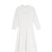 Simple Retro Alba Vintage Embroidered Lace White Tea Length Dress - White - S