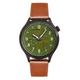 Morphic Watches M44 Series Dual-Time Leather-Band Watch With Retrograde Date - Green - 44MM