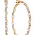 Ettika A Mermaid's Pearl and Crystal Dotted 18k Gold Plated Hoop Earrings - Gold - OS