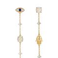 Ettika Dangle Opal And Charms Earrings - Gold - OS