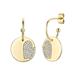 Rachel Glauber 14k Gold Plated With Diamond Cubic Zirconia Star and Round Heart Charm Dangle C-Hoop Earrings - Gold - 28MM