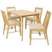 Sunnydaze Decor Sunnydaze James 5-Piece Wooden Dining Table and Chairs Set - Natural - Brown