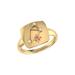 LuvMyJewelry Libra Scales Pink Tourmaline & Diamond Constellation Signet Ring In 14K Yellow Gold Vermeil On Sterling Silver - Gold - 7.5