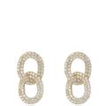 Ettika Double Crystal Dangle 18k Gold Plated Earrings - Gold - ONE SIZE ONLY