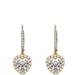 Genevive Sterling Silver Gold Plated Cubic Zirconia Pear Heart Pave Halo Drop Dangle Earrings - Gold