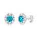 Stella Valentino Sterling Silver with 0.50ctw Lab Created Moissanite & Blue Topaz Round Halo Stud Earrings - Blue - 16