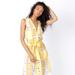 Miguelina Alexia Belted Guayabera Dress - Yellow - S