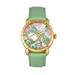 Bertha Watches Bertha Jennifer MOP Leather-Band Ladies Watch - Gold/Mint