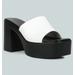 Rag & Co Scandal Slip On Block Heel Sandals In White - White - US 8