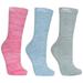 Trespass Trespass Womens Helvellyn Trekking Socks (Pack Of 3) (Rose Melange/Blue Melange/Sage Melange) - Pink - 5