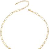 Rachel Glauber 14k Gold Plated Cable Link Chain Adjustable Necklace - Gold