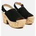 Rag & Co Vendela Leather Slingback Platform Sandal in Black - Black - 5