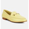Rag & Co Dareth Horsebit Flat Heel Loafers In Yellow - Yellow - US 9