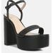 Rag & Co Cruella Black Block Heel Platform Sandals - Black - US 10