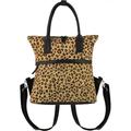 Brix + Bailey Animal Print Convertible Leather Backpack - Brown