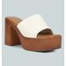 Rag & Co Scandal Slip On Block Heel Sandals In Off White - White - US 8