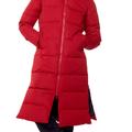 Alpine North Women's Vegan Down (Recycled) Ultra Long Length Parka, Deep Red - Red