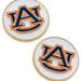 Canvas Style Auburn Tigers Enamel Disc Stud Earrings - White