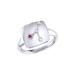 LuvMyJewelry Cancer Crab Ruby & Diamond Constellation Signet Ring In Sterling Silver - Grey - 8.5