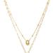 Ettika Layered Palm Tree 18k Gold Plated Necklace Set - Gold - ONE SIZE ONLY