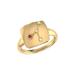 LuvMyJewelry Cancer Crab Ruby & Diamond Constellation Signet Ring In 14K Yellow Gold Vermeil On Sterling Silver - Gold - 10