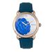 Bertha Watches Bertha Daphne MOP Leather-Band Ladies Watch - Blue