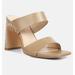 Rag & Co Alodia Slim Block Heel Sandals in Taupe - Brown - US 8