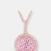 Genevive C.z. Ss Rose Plated Round Pink Pendant - Pink - 18