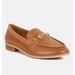 Rag & Co Holda Horsebit Embelished Loafers With Stitch Detail In Tan - Brown - US 10