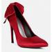 Rag & Co Hornet Red Satin Stiletto Pump Sandals - Red - US 10