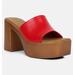 Rag & Co Scandal Slip On Block Heel Sandals In Red - Red - US 8