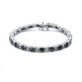 Genevive Sterling Silver with Colored Cubic Zirconia Tennis Bracelet. - Black - 7.25