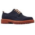 Base London Mens Suede Chunky Heel Casual Shoes - Navy - Blue - 8