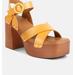 Rag & Co Cristina Cross Strap Embellished Heels In Light Tan - Orange - US 9