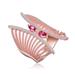 Genevive Sterling Silver Rose Gold Plated Red Cubic Zirconia Accent Butterfly Design Setting Ring - Pink - 8