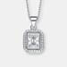 Genevive C.z. Sterling Silver Rhodium Plated Rectangle Pendant - Grey - 18