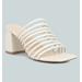 Rag & Co Fairleigh Off White Strappy Slip On Sandals - White - US 10