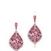 Genevive Genevive Sterling Silver Rose Gold Plated Multi Colored Cubic Zirconia Drop Earrings - Red - 29.22MM X 59.72MM