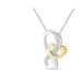 Haus of Brilliance Two-Tone .925 Sterling Silver 1/6 cttw Round Cut Diamond Ties of Love Pendant Necklace - White - 18