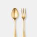 Mepra Serving Set (Fork And Spoon) Dolce Vita Pewter Oro