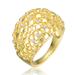 Rachel Glauber 14k Yellow Gold Plated With Cubic Zirconia Dome-Shaped Textured Nugget Ring - Gold - 7