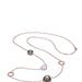 Genevive Sterling Silver Rose Gold Plated Multi Colored Cubic Zirconia Station Necklace - Pink - 18