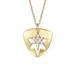 Rachel Glauber 14k Gold Plated With Diamond Cubic Zirconia Laser-Cut 6-Pointed Star Triangle Shield Double Pendant Charm Necklace - Gold