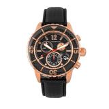 Morphic Watches Morphic M51 Series Chronograph Leather-Band Watch w/Date - Black